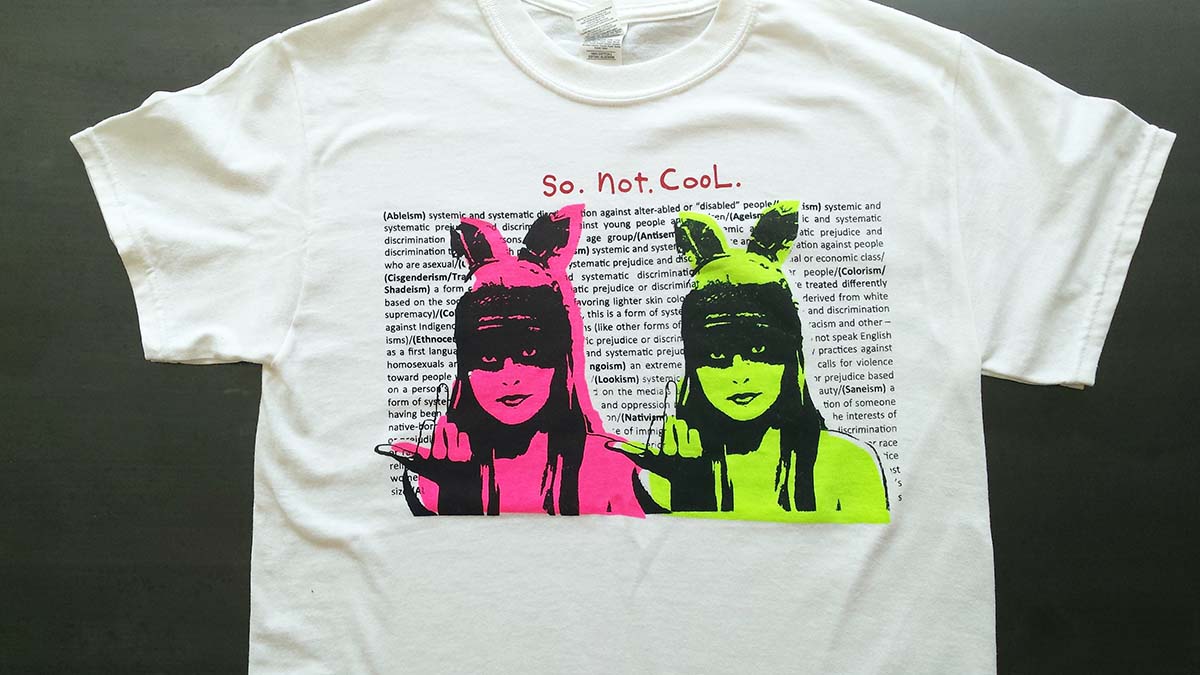 LOOSIES Nightmare 'So.Not.Cool.' t-shirt (Pink & Green)