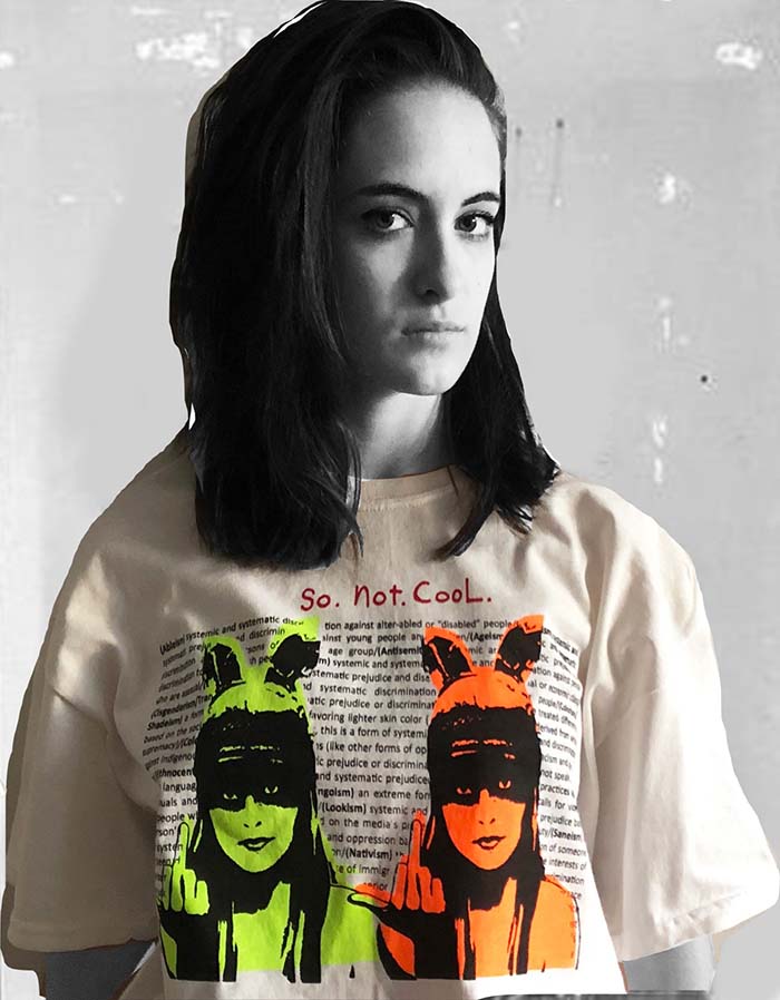 LOOSIES Nightmare 'So.Not.Cool.' t-shirt (Green & Orange)