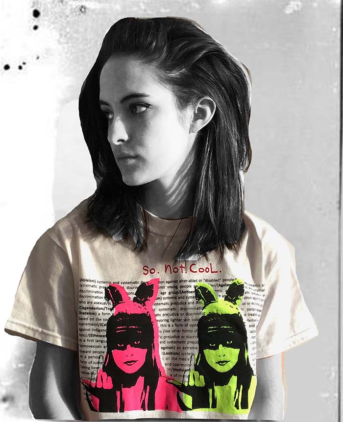 LOOSIES Nightmare 'So.Not.Cool.' t-shirt (Pink & Green)